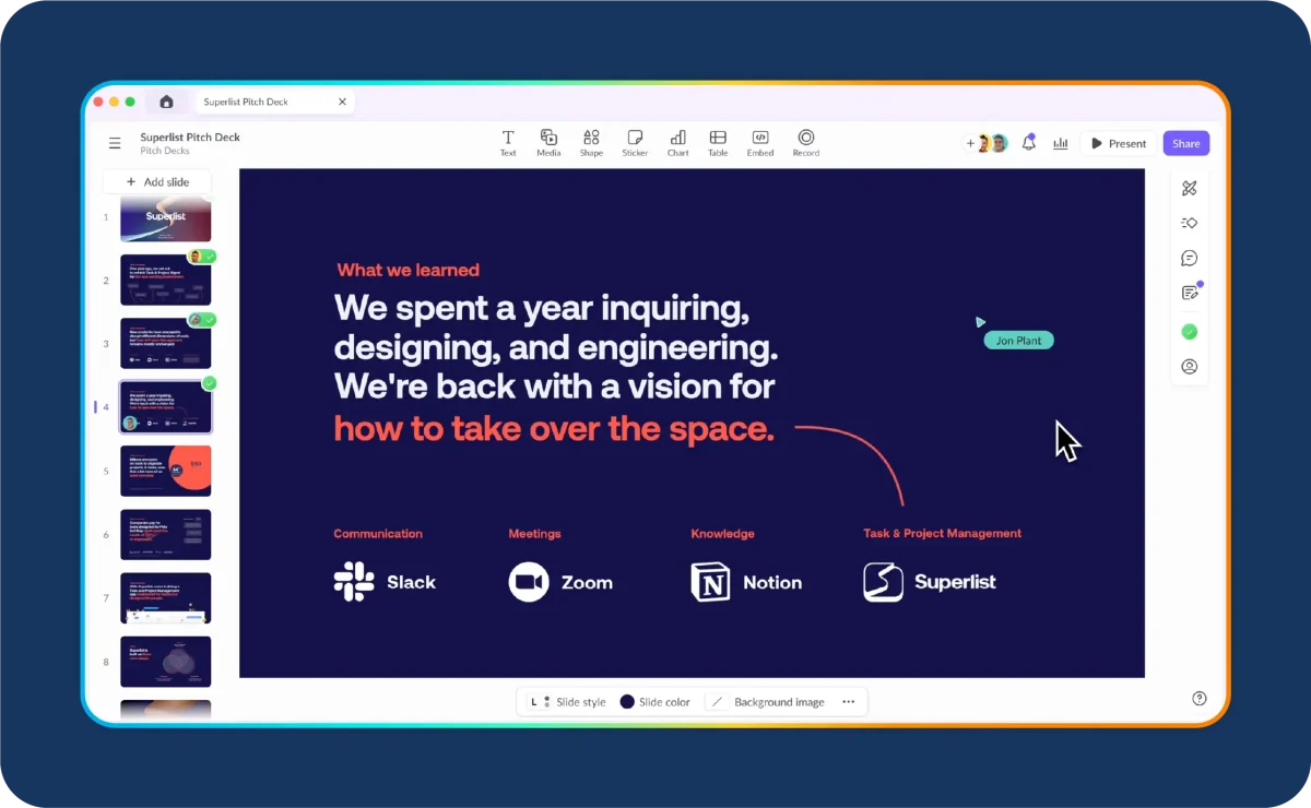 The Beautiful.ai editor