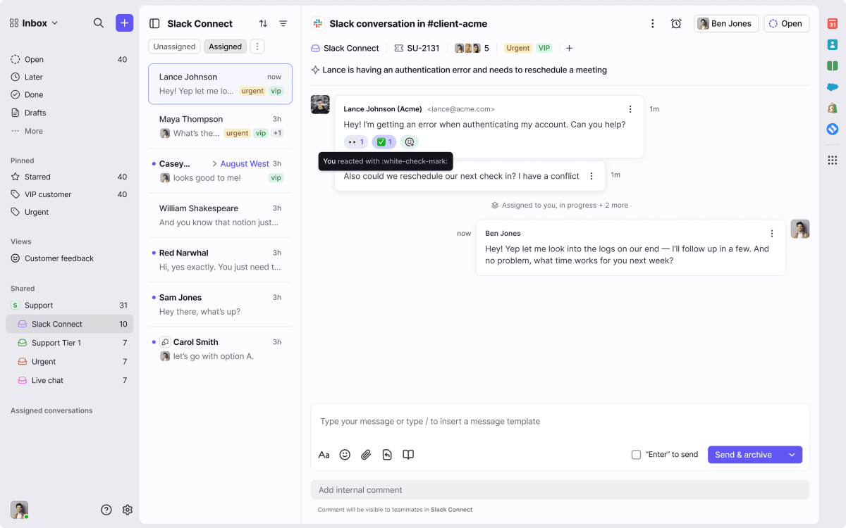 Delegating from Slack