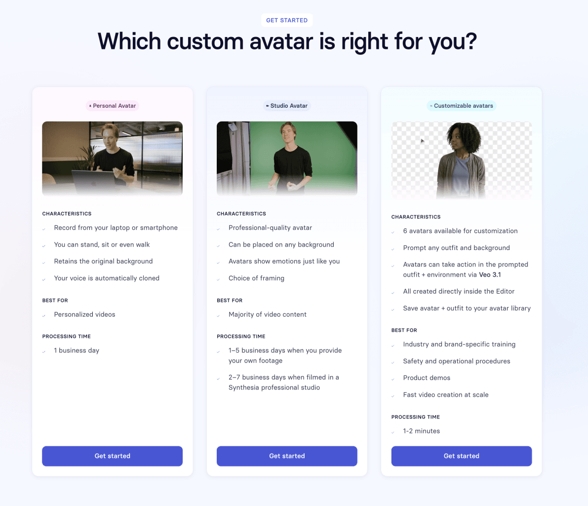 Stock AI avatars