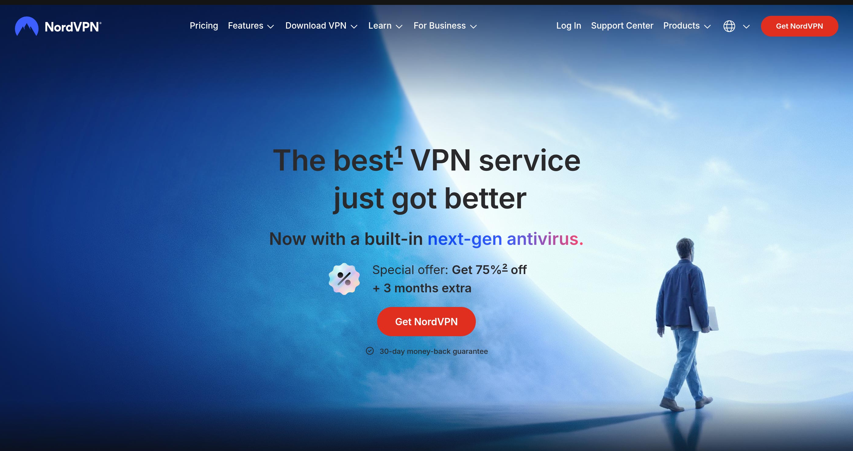NordVPN homepage screenshot